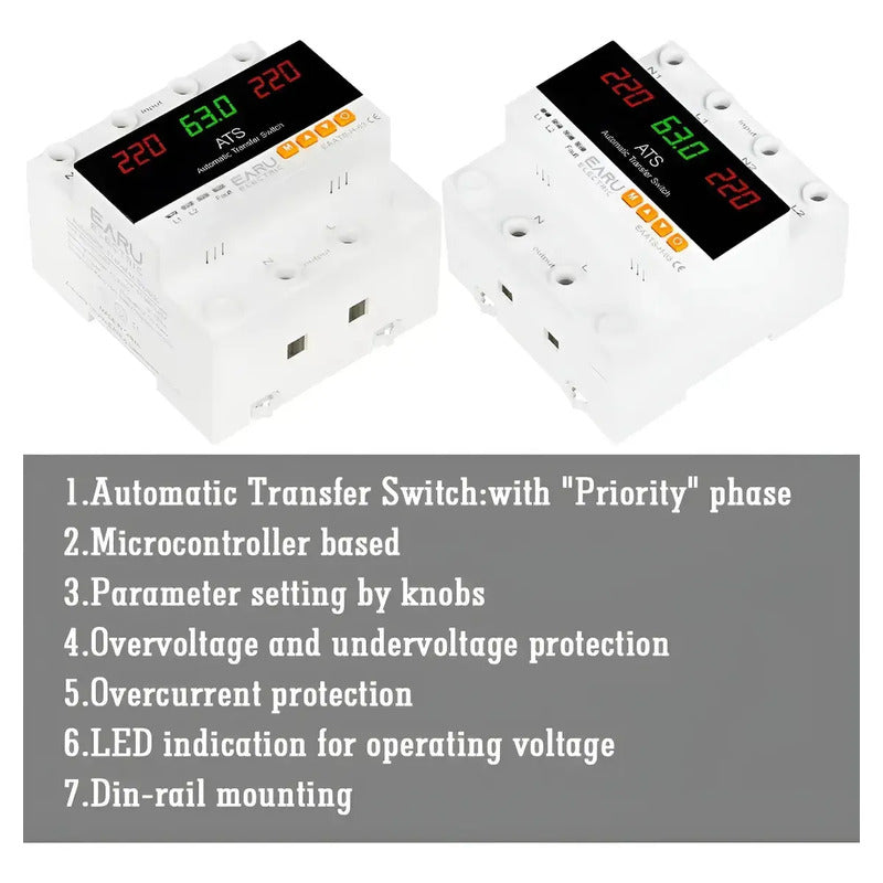 Ats Protector Voltaje Ajustable 220v 100a Auto