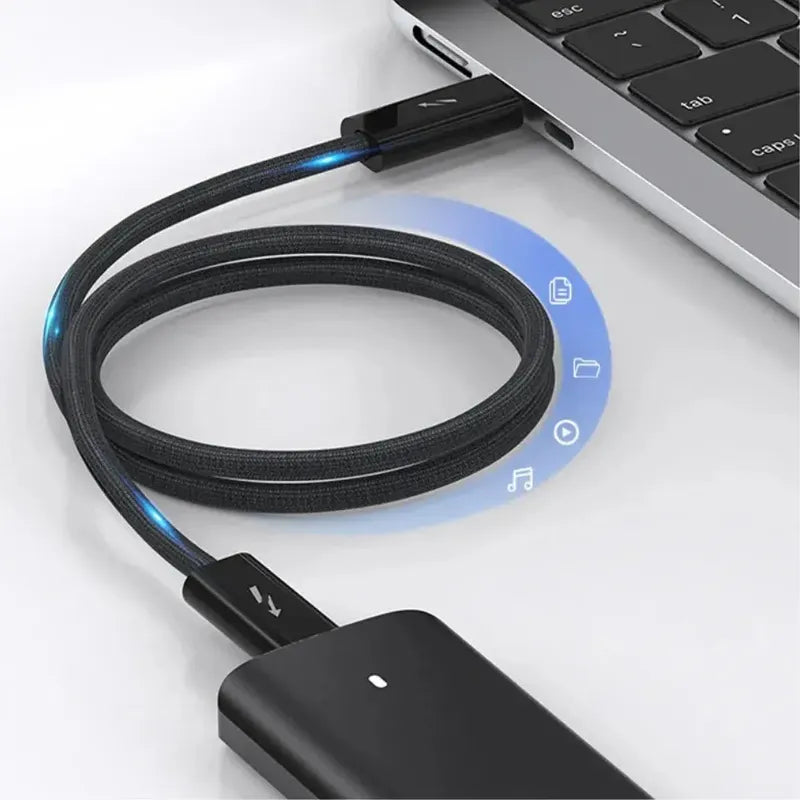 Cable Usb-c 4.0 Para Thunderbolt 4 40gbps 100w 8k 60hz 4k 1m Negro