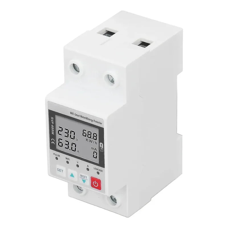 Medidor Consumo Wifi Protección Sobre Bajo Voltaje 63a Tuya