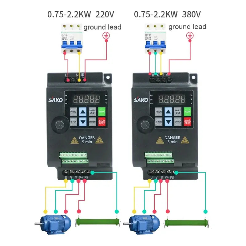 Variador Frecuencia 1 A 3 Fases 2.2kw 220v 9.6a Motor Vfd