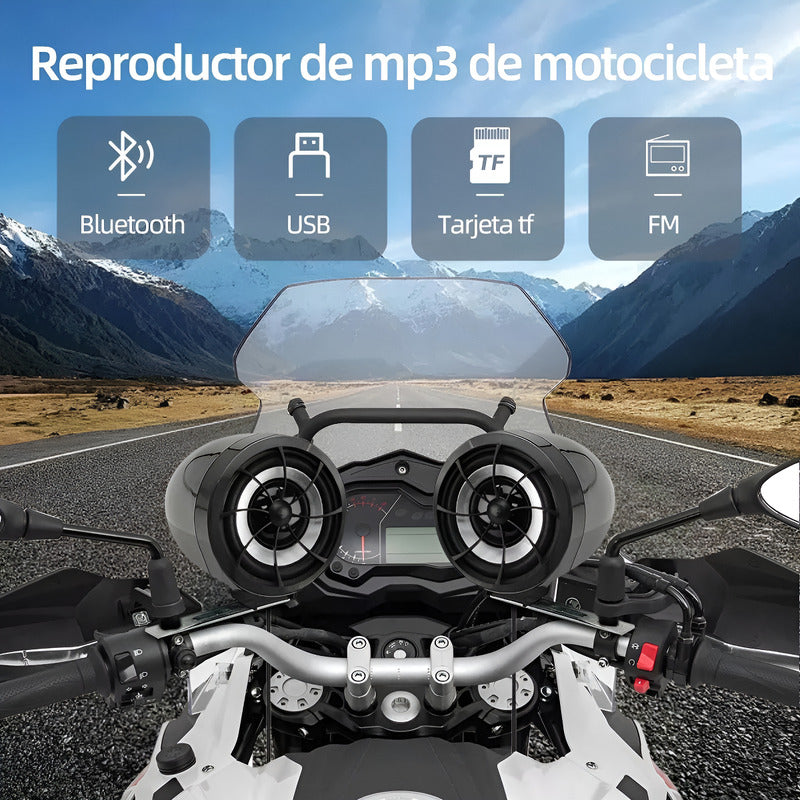 Parlante Moto Bluetooth Antirrobo Sonido Radio Fm Alarma Mp3