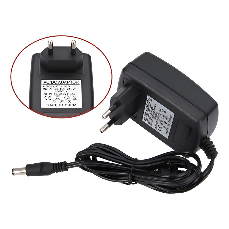 Cargador 15v 2a Fuente Poder Transformador Parlante 5.5mm Negro