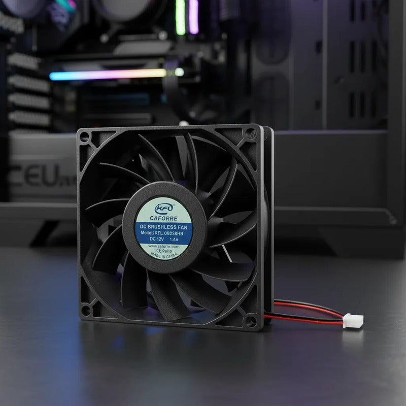 Ventilador Fan 92x38mm Kfl-d9238hb 12v 1.4a 2pines Negro Negro