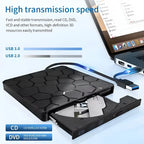 Lector Grabador Dvd Cd Externa Usb3.0 Usb C Otg Portatil Negro