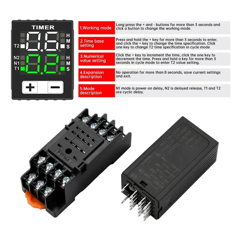 Rele Temporizador On Off Delay 220v Control Alternancia Lcd