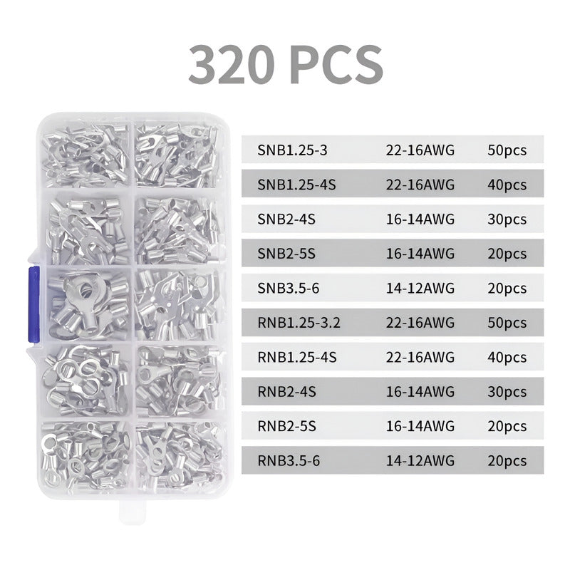 Kit Alicate De Crimpado Pelacable + 330 Terminales Tipo Y- O