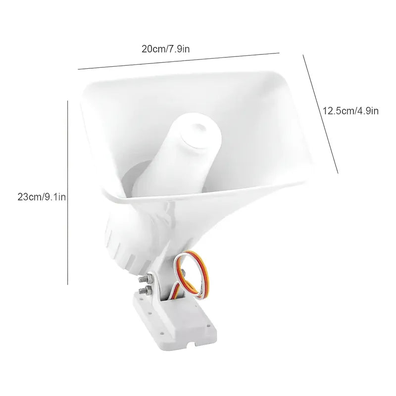 Sirena Advertencia Bocina Blanca Doble Tono 130db 12v 30w Blanco