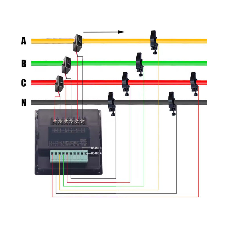 Medidor Trifásico Voltaje Amperaje Watt Energía Kwh Rs485