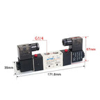 Electrovalvula Neumatica 5/2 Doble Bobina Ac 220v 4v220-08