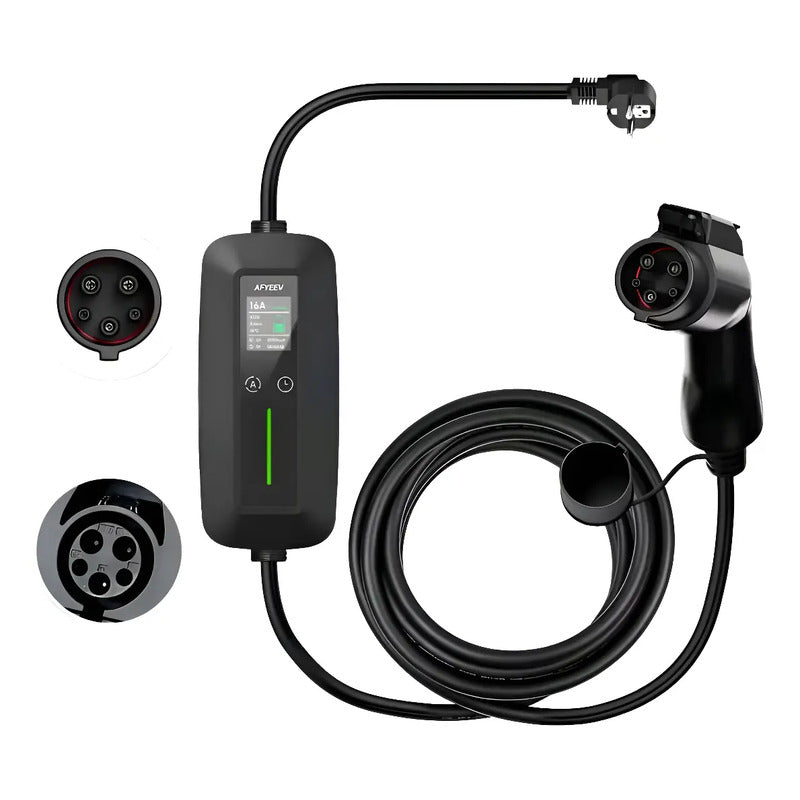 Cargador Ev Auto Electrico 3600w 16a Tipo 1 Portatil 3.5m Negro