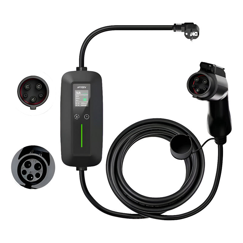 Cargador Ev Auto Electrico 3600w 16a Tipo 1 Portatil 3.5m Negro