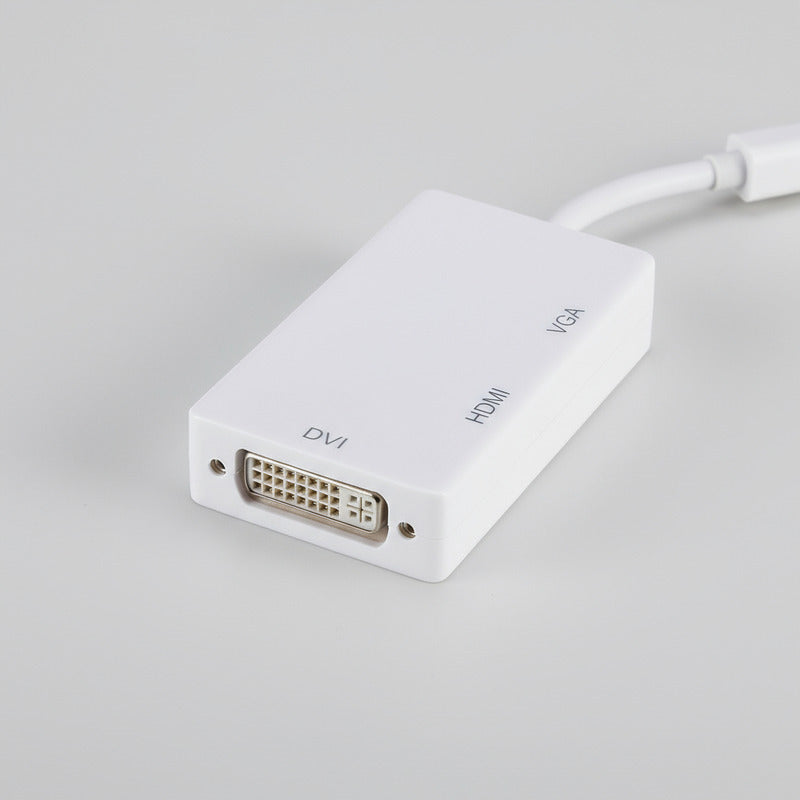 Adaptador Mini Displayport Thunderbolt A Hdmi Vga Dvi 16cm Blanco Tereparochile