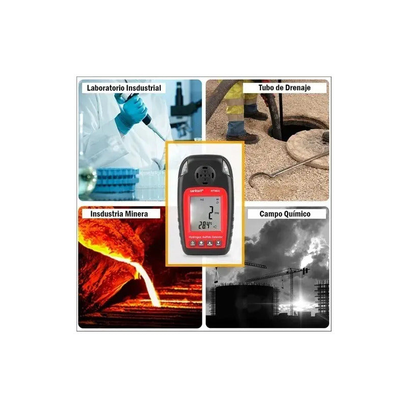 Medidor Detector H2s Acido Sulfhidrico Sulfuro Hidrogeno Rojo