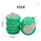 Boton Recargable Nimh 3.6v 80mah Con Pines 3/b80h