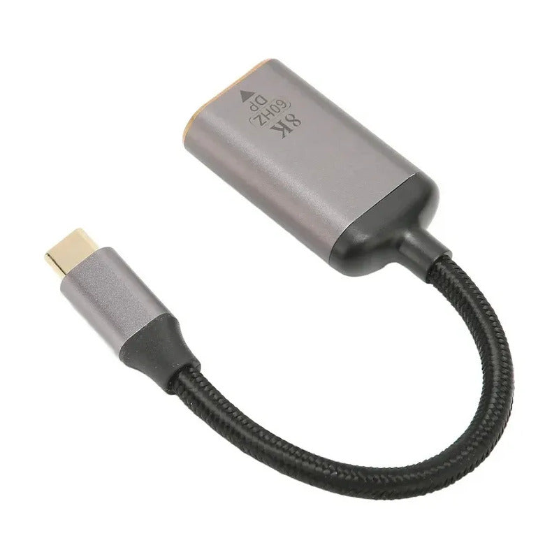 Adaptador Usb Tipo C A Displayport Hembra 4k 144hz- 8k 60hz Negro