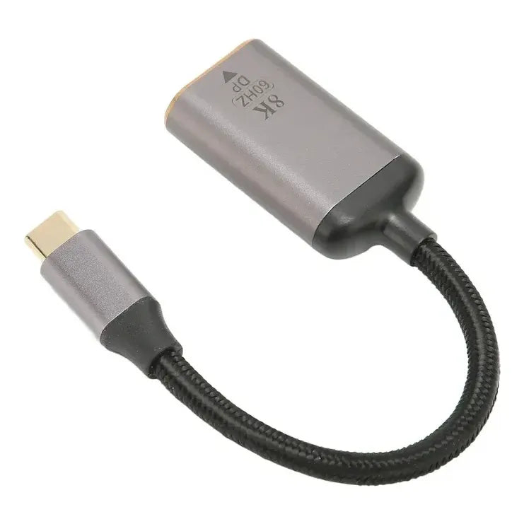Adaptador Usb Tipo C A Displayport Hembra 4k 144hz- 8k 60hz Negro