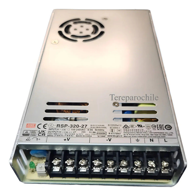 Fuente De Poder Meanwell Rsp-320-27 De 27v Y 321w