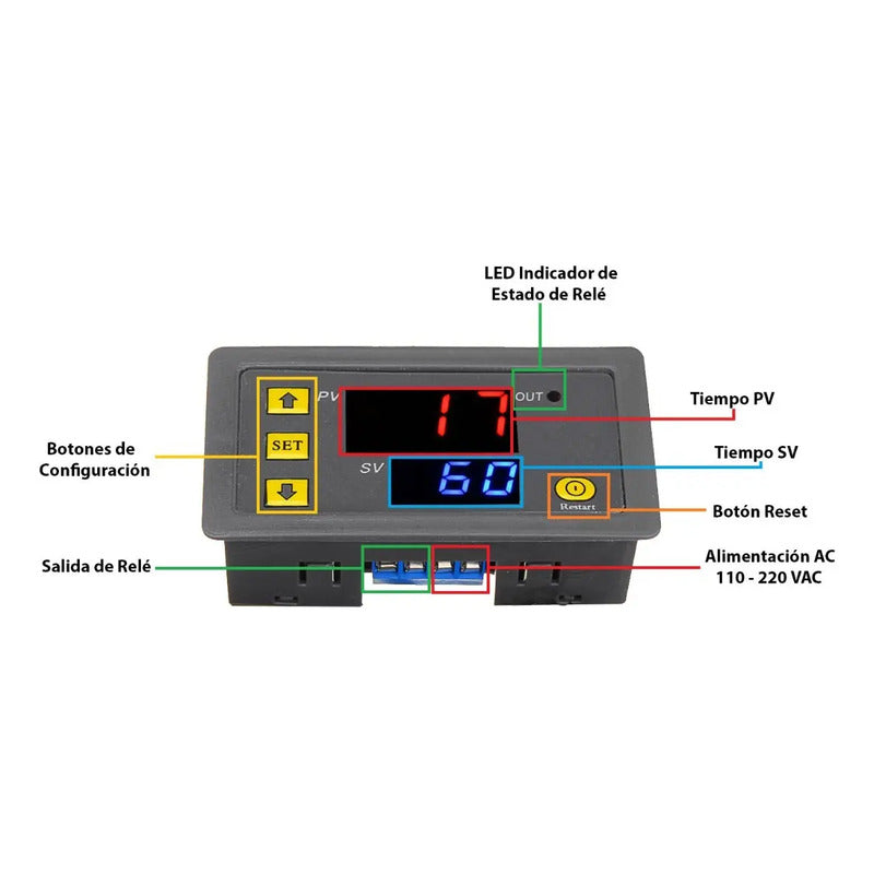 Temporizador T3230 Timer Alimentación 220v On/off Automatiza
