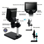 Microscopio Electronico Digital Pantalla 4.3 Pulgadas 1000x Usb Hd 10.mp Negro