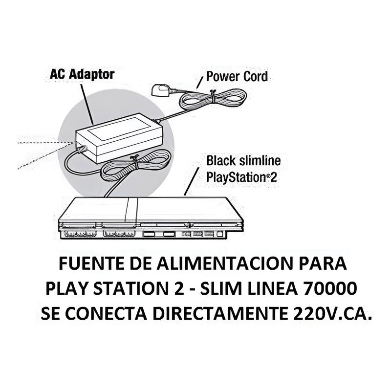 Adaptador Cable Corriente Playstation 2 Transformador Ps2