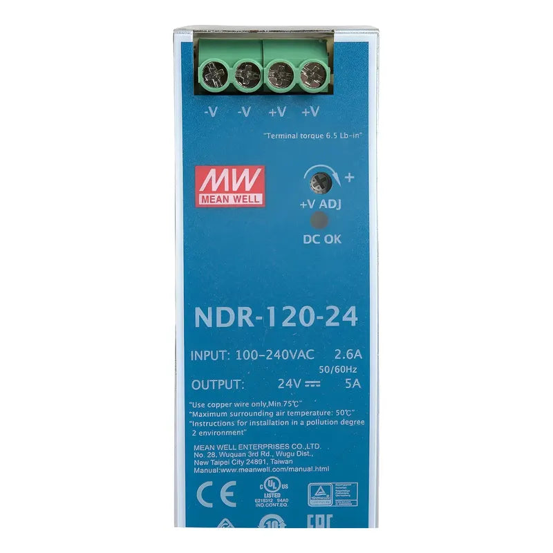Fuente Poder Mean Well Riel Din Metal 24v 120w Ndr-120-24