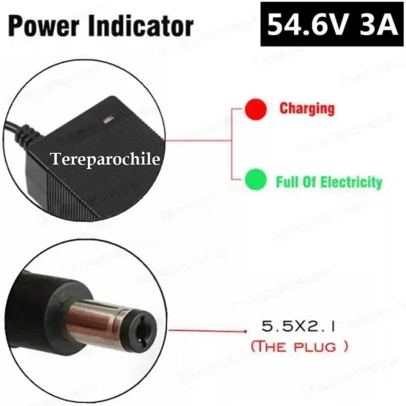 Cargador Bateria Bicicleta Electrica 48v Entrega 54.6v Plug