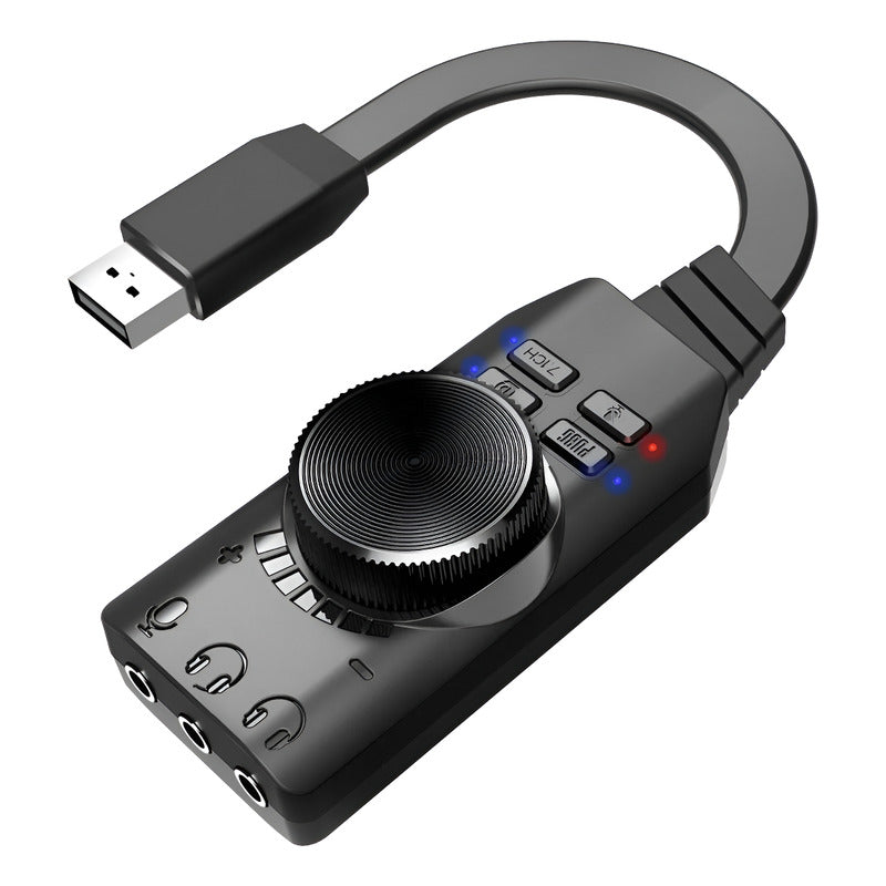 Tarjeta Audio 7.1 Sonido 3d Usb Gamer Ps4 Para Mac Pc 24 Bit