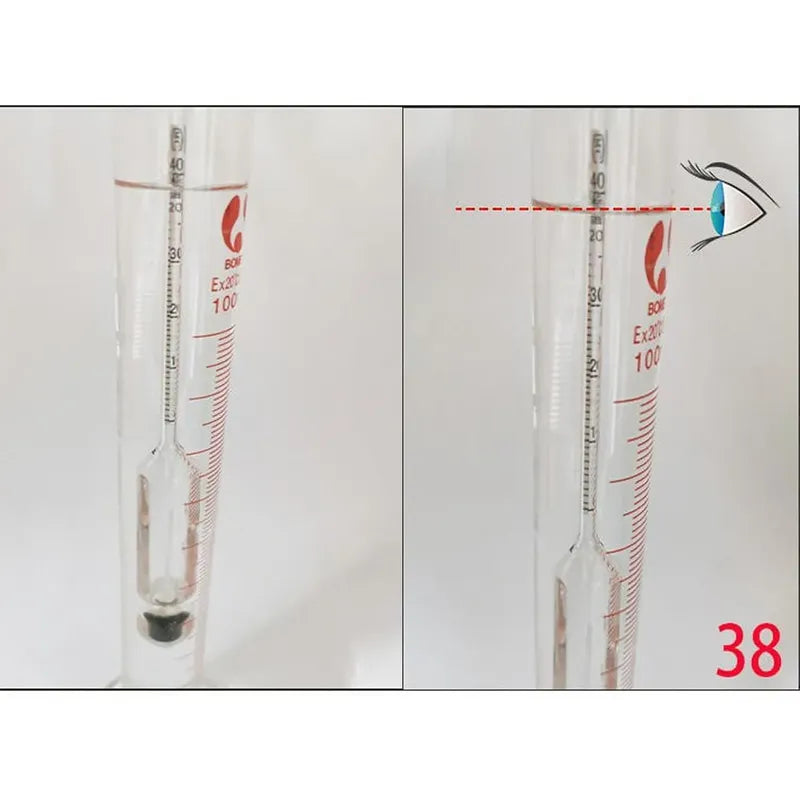 Kit Medidor Alcohol 0-100% Destilados Termometro Densimetro