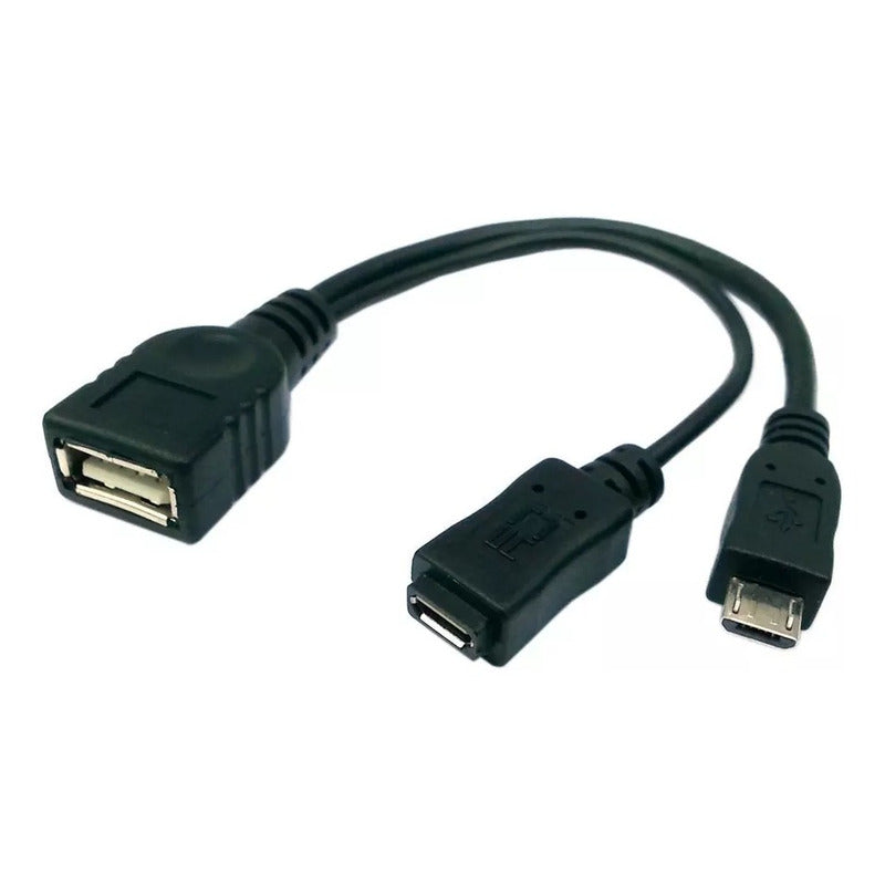 Adaptador Micro Usb Otg Puerto De Alimentación Macho Hembra Negro