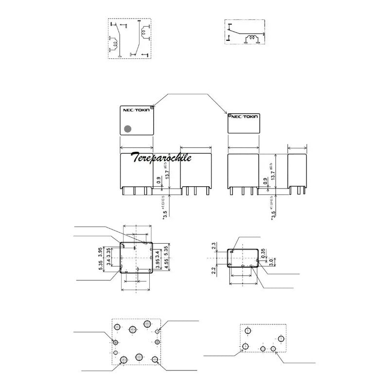 Mini Rele Doble Relay 10 Pin 12v Ex2-2u1s Ex2-2u1