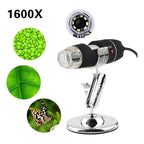 Microscopio Digital Usb 1600x Pc Notebook Celular Tab 8 Leds Negro
