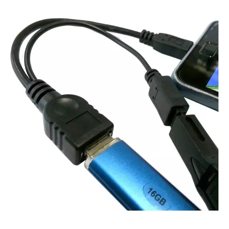 Cable Usb Otg Micro Usb Puerto De Alimentación Macho Hembra Negro