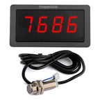 Tacometro Digital Led 9999 Rpm Dc 12v 24v Medidor Velocidad Negro