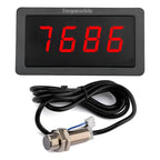 Tacometro Digital Led 9999 Rpm Dc 12v 24v Medidor Velocidad Negro