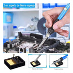 Kit Soldador De Estaño Eléctrico 60w Tipo Lápiz Temperatura Ajustable Genérica