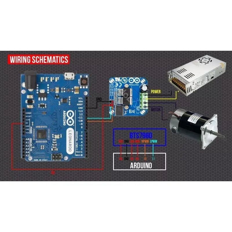 Driver Puente H Bts7960 43a Para Arduino Hasta 27v H-bridge