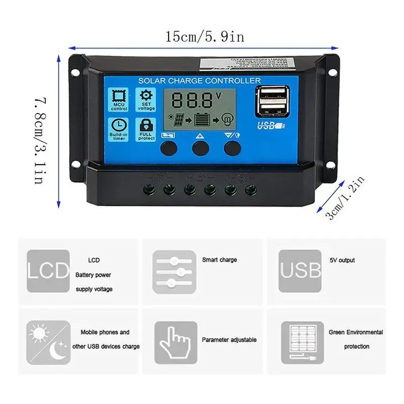 Regulador Panel Solar Controlador Fotovoltaico 12v24v 60apwm