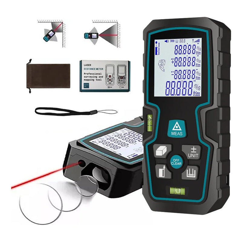 Medidor Distancia Laser 40 Metros Pantalla Lcd Pulgadas Pies