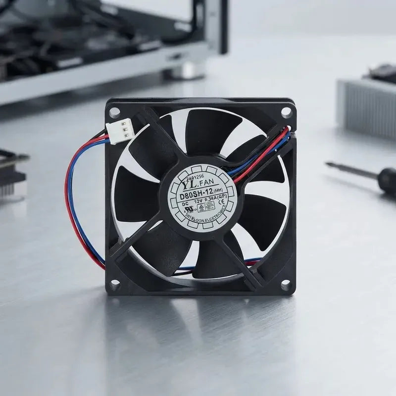 Ventilador Fan Cooler D80sh-12 Hh 12v 80x25mm 8025 3 Pines Negro