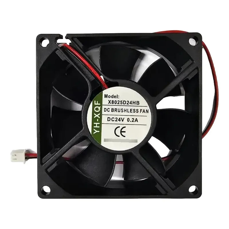 Ventilador X8025d24hb 24v 0.2a 80x80x25mm 2 Cables Negro Negro