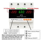 Ats Y Protector Voltaje Ajustable 220v 63a 2fa