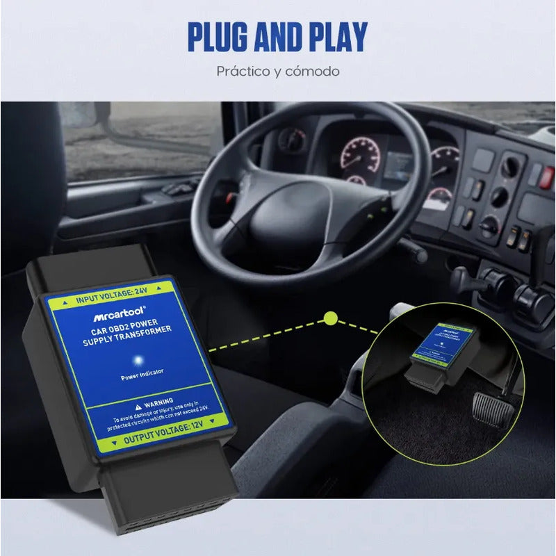Convertidor Voltaje Para Scanner Obd2 Obdii 24v A 12v Camion