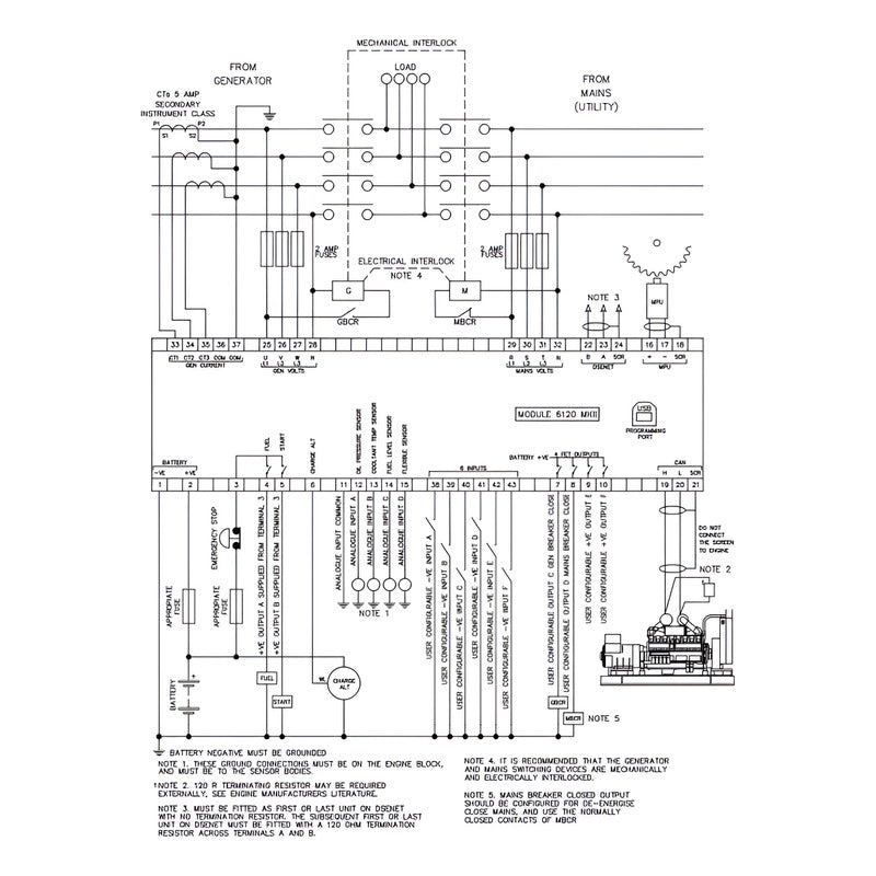 Modulo Controlador Generador Ats Lcd Compatible Dse 6120