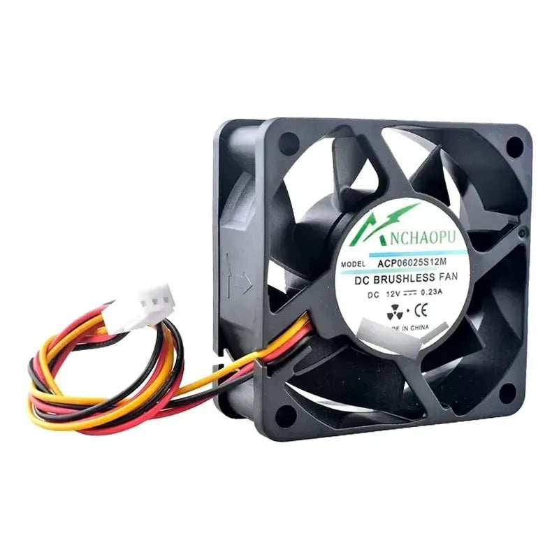 Ventilador Fan Cooler Acp06025s12m 12v 60x25mm 3 Pin Negro