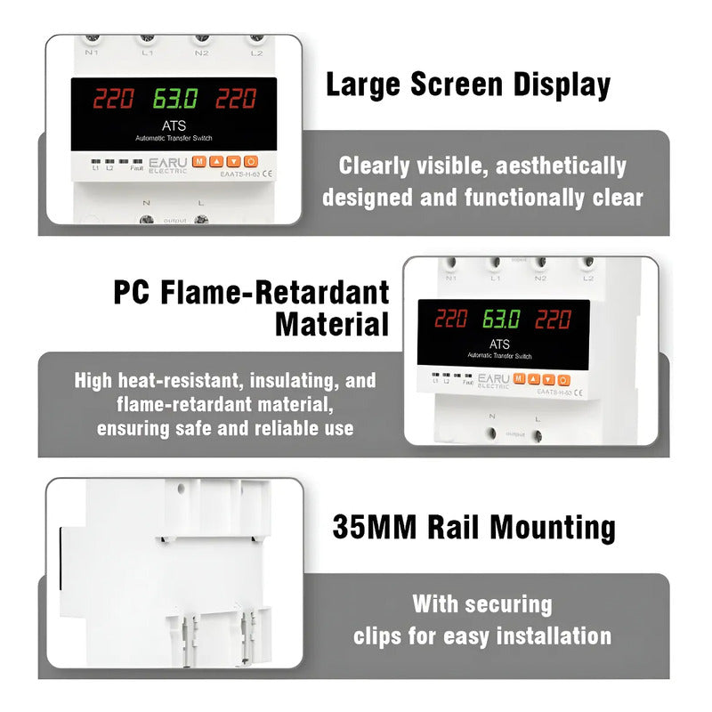 Ats Protector Voltaje Ajustable 220v 100a Auto Transferencia