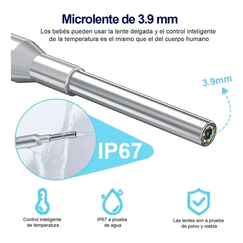 Otoscopio Profesional Digital 3.9mm Pantalla 4.3in Hd Oido Blanco