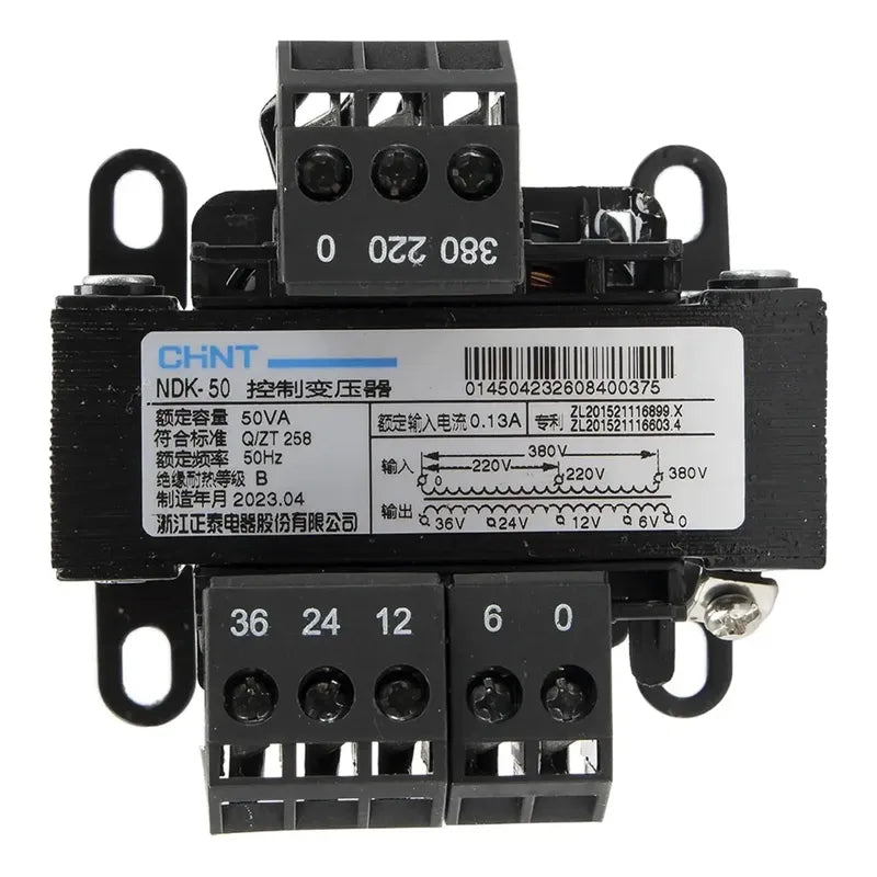 Transformador Tablero Control Chint Ndk-50va 380v 220v 24 12 Negro