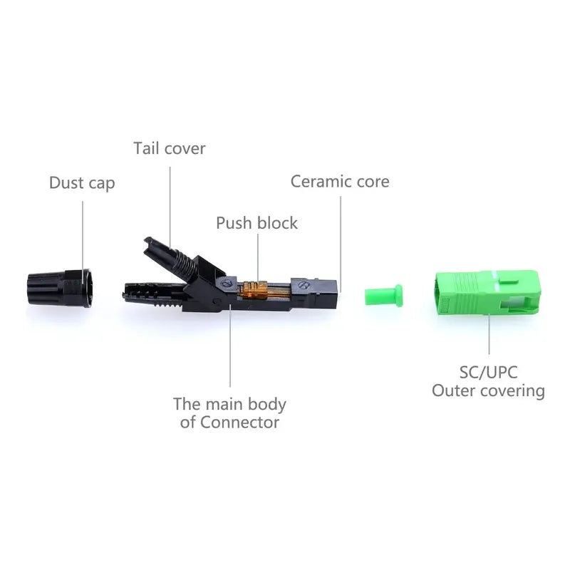 10 X Conectores Rápidos Sc/apc Fibra Óptica Ftth 10 Unidades