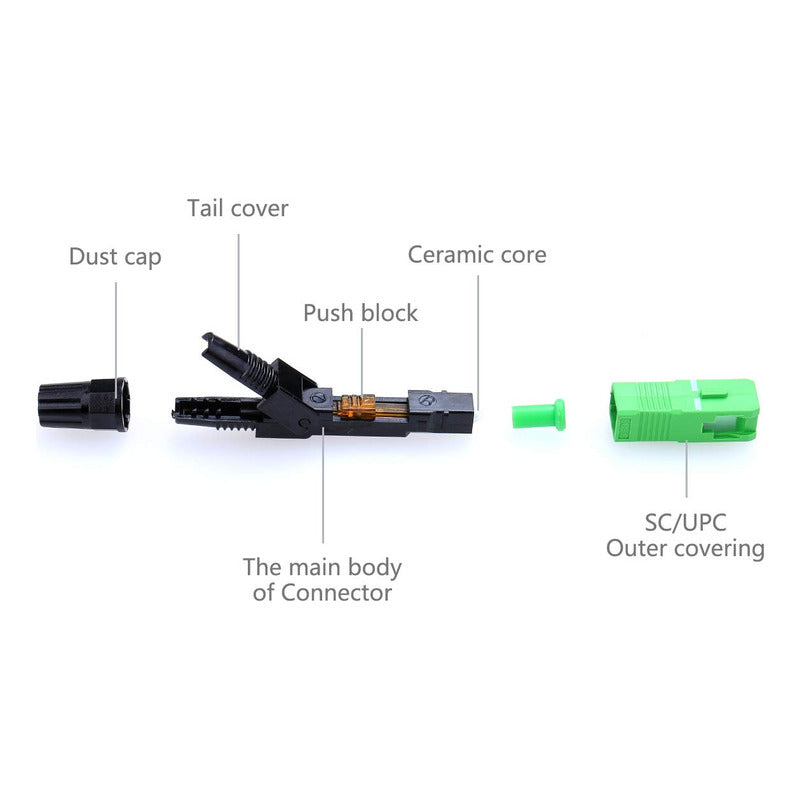 10 X Conectores Rápidos Sc/apc Fibra Óptica Ftth 10 Unidades
