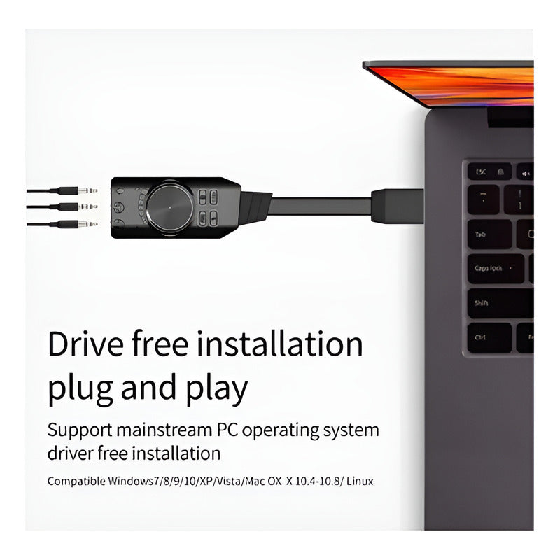 Tarjeta Audio 7.1 Sonido 3d Usb Gamer Ps4 Para Mac Pc 24 Bit